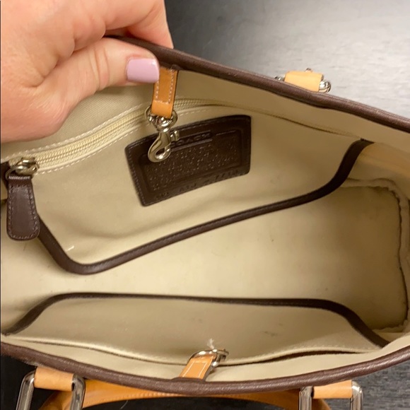 Vintage Coach striped satchel - Picture 3 of 5